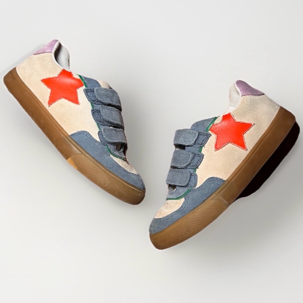 Mini Boden Low top Multi color Star Velcro Strap Sneakers Shoes Size 4 EU 36